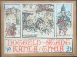 50 Pfennig Stadt Kahla 1921 Serienschein Gutschein Notgeld #15.02.e* - Bild 1 von 2