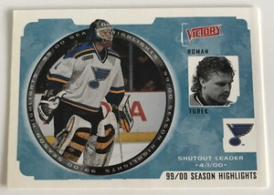NHL Card, Roman Turek, Season Highlights, Victory 2000, Blues