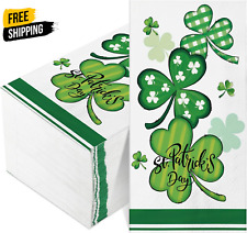 100 Pcs St. Patrick'S Day Napkins Green Shamrock Paper Napkins Lucky Clover Cock