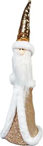 Christmas Figure Santa 44cm Golden Tabletop Centerpiece Xmas Window Home Decor - Picture 1 of 5