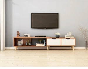 130 - 178 cm Adjustable TV Stand Entertainment Unit Cabinet TV Stand 45cm Height - Picture 1 of 11