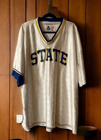 SD State Jersey 3XL White Blue Yellow Big & Tall Sports Belle INC. Vintage Cover