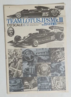 60765 Manuale Kit Montaggio 1/12 - Team Lotus JPS Mk III - Tamiya - Immagine 1 di 4