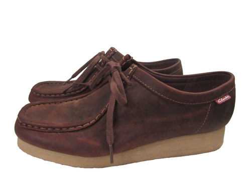 Scarpe Oxford Clarks Wallabee cera d'api pelle marrone mocassino donna US 9 5M