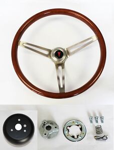 1964-1966 Pontiac Grand Prix LeMans Wood Steering Wheel High Gloss 15"