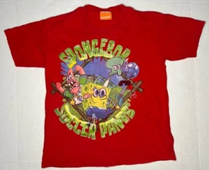 Vintage Spongebob Squarepants 2002 YOUTH Cartoon Graphic T-Shirt Size Medium - Picture 1 of 6