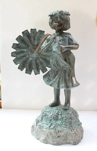 Antique Original Fine English Girl Bronze Fountain Copper Fitting Statue NH4098 - Picture 1 of 12