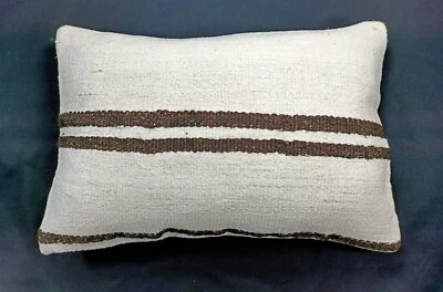 Kilim Pillow Cover 12x20 Turkish Handmade Sofa Couch Floor Lumbar Cushion E39 - Image 1 of 4