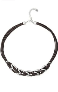 COLLAR STEP UNOde50 COLLAR COL1641MARMTL0U CUERO/ESTERLINA 16" pulgadas - Imagen 1 de 2