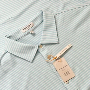 Peter Millar Summer Comfort Hales Performance Jersey Polo Men Sz XL Teal / Gray - Picture 1 of 13