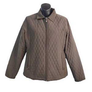 Page & Tuttle Women's Brown Quilted ZIP Up Jacket Sz S - Picture 1 of 8