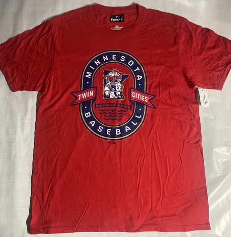 MENS Minnesota Twins TWIN CITIES BASEBALL Jersey Shirt LARGE Red Fanatics MLB Cover