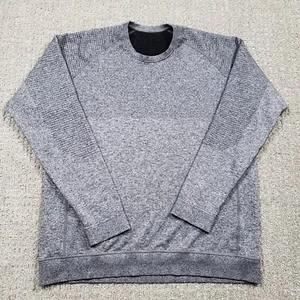 Lululemon Sweatshirt Mens 2XL Engineered Warmth Long Sleeve Crew Black White - Picture 1 of 7