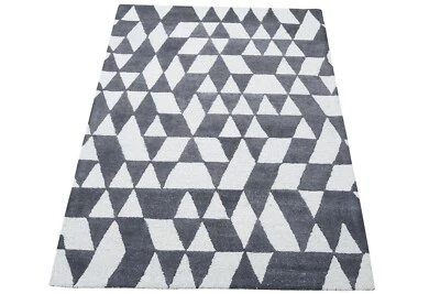 Grau Beige Teppich 100% Wolle 160X230 cm Orientteppich Handgetuftet HT267 - Bild 1 von 4