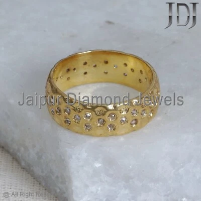 Fully Diamond Band Natural Pave Diamond 925 Sterling Silver Unisex Jewelry Ring - Image 1 of 4