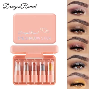 Set Bastoncini Ombretto 5 Colori Toni Terra Shimmer Evidenziazione Luminosi Kit Trucco Occhi - Foto 1 di 11