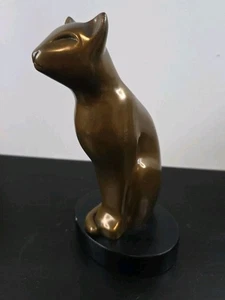 Mid Century Modern BRONZE KATZE SKULPTUR Statue SIGNIERT FLOYD DEWITT - Bild 1 von 6