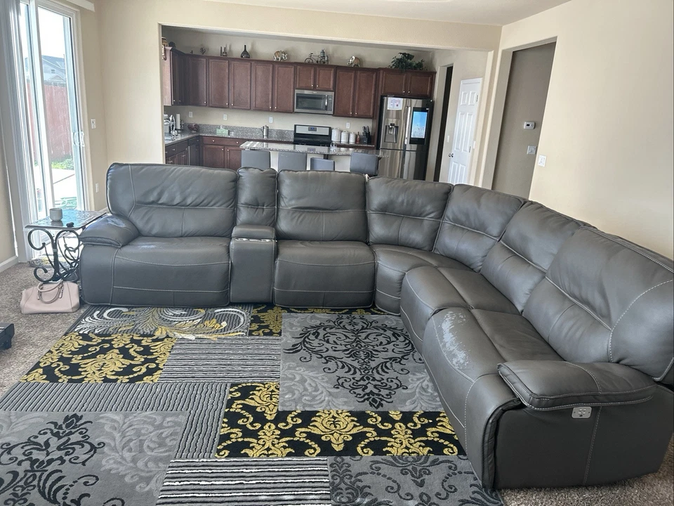 Sofá/sofá gris en forma de L Foto 1 de 3