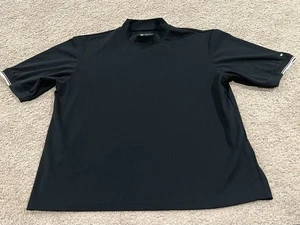 Camisa Wedge Golf And Beyond Negra Manga Corta 100% Poliéster Tiras Verticales - Imagen 1 de 8