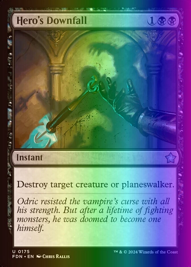 MTG Magic the Gathering Hero's Downfall (175/789) Foundations LP FOIL - Image 1 of 1