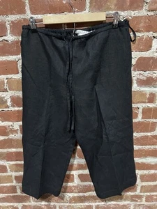 UNIFORM John Paul Richard LINEN Black Pants Capri Cropped Size 12 - Picture 1 of 4