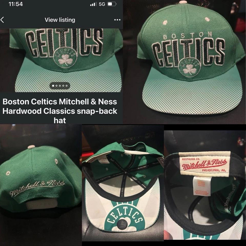 Boston Celtics Mitchell & Ness Clásicos Madera Dura Gorra a Presión Foto 1 de 1