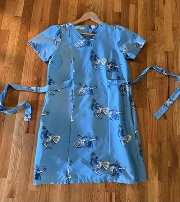 Vestido Luau Vintage Azul Tropical Feminino Grande 12 da Hilton Hawaiian Village - Imagem 1 de 4