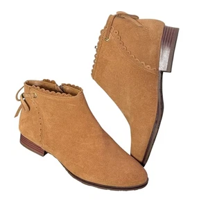 Jack Rogers Charlotte Suede Leather Ankle Boots Size 7 Booties Waterproof Bow - Picture 1 of 10