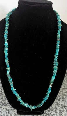 Collar Grande Turquesa Chip 29" Bohemio Largo O Gargantilla Foto 1 de 4