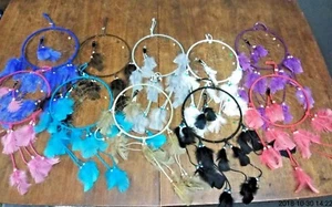 SET ALL'INGROSSO DI 24 ACCHIAPPASOGNI, FATTI A MANO IN MESSICO, REGALI, PIUME, 9" - Foto 1 di 2