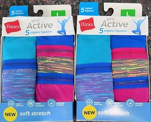 Hanes Mädchen Active Tagless Gr.L/10-12 Hipster Soft Stretch 2er Pack - Bild 1 von 2