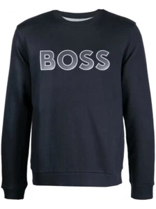 Hugo Boss Men's Salbo Big Logo Crewneck Sweater, Peacock - Picture 1 of 1