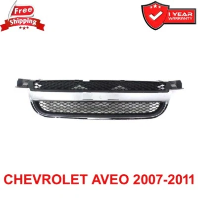 Chrome Shell & Textured Black, Chevrolet Aveo For 2007-2011 New Grill Grille - Image 1 of 4