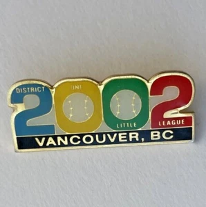 Béisbol Softbol Little League Vancouver BC 2002 Pelota De Colección Usado en Excelente Condición Sombrero Solapa Prendedor - Imagen 1 de 12
