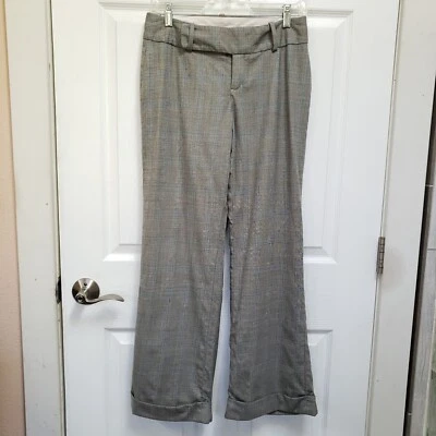 Banana Republic Gray Plaid Martin Fit Wool Blend Lined Trouser Pants Womens 2 - Image 1 of 4