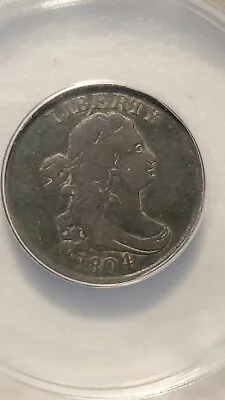 1804 DRAPED BUST 1/2 CENT CROSSLET 4 WITH STEMS C-10 ANACS CERTIFIED VF30 - Image 1 of 4