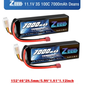 2x Zeee 11,1V 7000mAh 3S Lipo Akku Batterie Deans 100C für RC Flugzeug Auto UAV - Bild 1 von 7