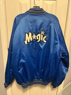 Chaqueta De Colección Nike Orlando Magic Satin Bomber Flight A Presión Completa Talla Grande Y2K Foto 1 de 4