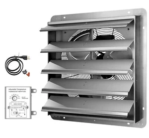 20 Inch Shutter Exhaust Fan with Temperature Controller and Power Cord Kit - Picture 1 of 6