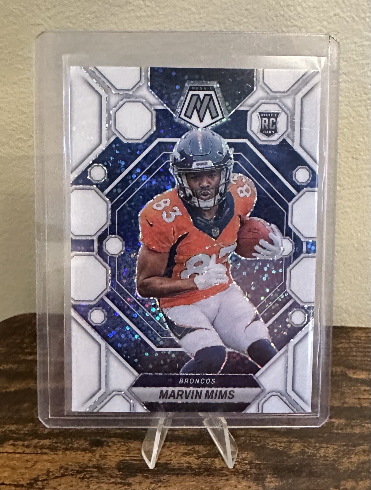 2023 Panini Mosaic White Sparkle #346 Marvin Mims RC Rookie