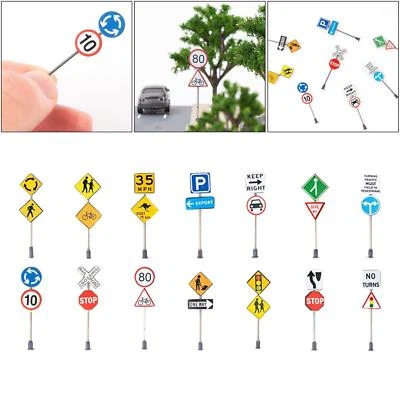 1/87 Traffic Signs DIY Freeway Scene Architectural Model Decor - Image 1 of 4