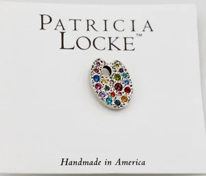 Patricia Locke Pin Artist Palette Silver Tone Rhinestones Marwen at 20 New/Card - Picture 1 of 7