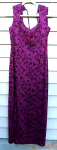 Vtg 90’s Younique Purple Long Formal Evening Dress Velour & Glitter Juniors Sz L - Picture 1 of 7