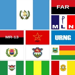 Bandiera Guatemala FAR MLN MR-13 PGT URNG San Marcos Totonicapán popoli indigeni - Foto 1 di 17