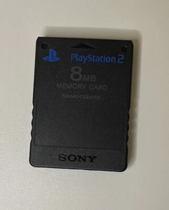 Official Genuine OEM Sony PlayStation 2 PS2 Memory Card Black 8MB - Picture 1 of 2