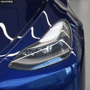 Car Headlight Protective TPU Film Transparent Decal Stickers for Tesla Model Y - Imagen 1 de 9