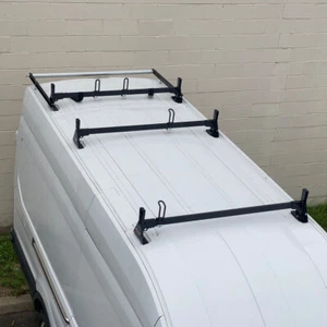 H1 3 Bar Steel Ladder Roof Rack w/Roller Fits: Ford Transit High Roof 2015-On - Picture 1 of 11