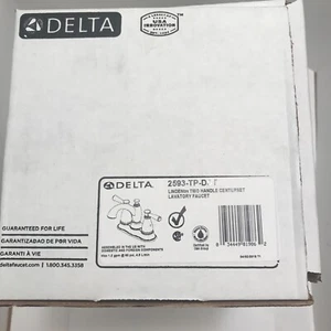 Delta Linden 2593-TP-DST Grifo Baño Cromo 2 Manijas, Nuevo en Caja - Imagen 1 de 8