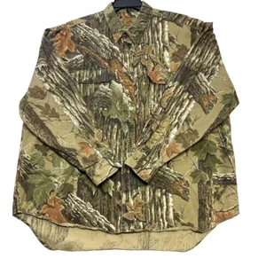 DUXBAK Heavy Flannel Cotton Hunting Shooting Shirt Camo Realtree LS 2XL - Picture 1 of 9