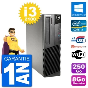 PC LENOVO M91p SFF Intel i3-2100 RAM 8Go Festplatte 250Go Windows 10 Wifi - Bild 1 von 3